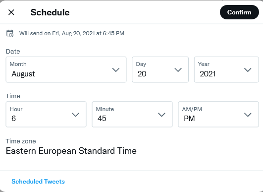 Modifiy schedule post on twitter