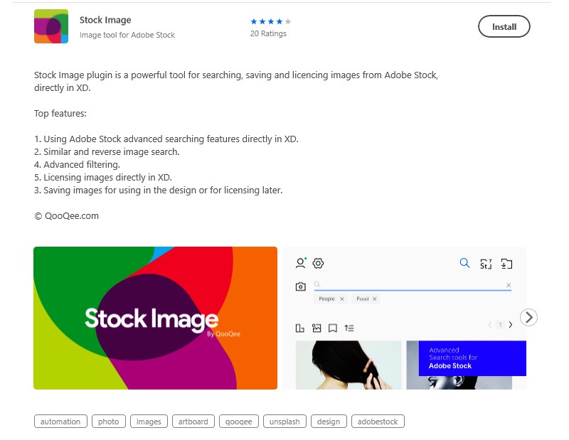 Stock Image plugin For Adobe XD